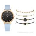 5 pièces/ensemble montre de mode ensemble cadeau femmes Bracelet montres à Quartz ensembles cadeau pour dames robe bracelet montre-bracelet en gros Relojes